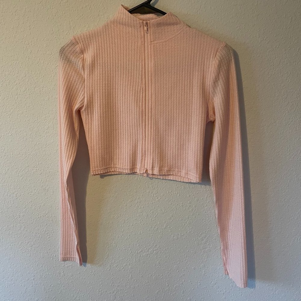 White Fox Boutique cropped zip up jacket